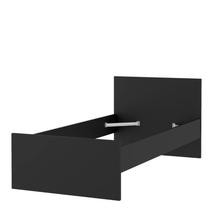 Naia Single Bed Frame 3ft (90x190cm) in Black Matt Finish