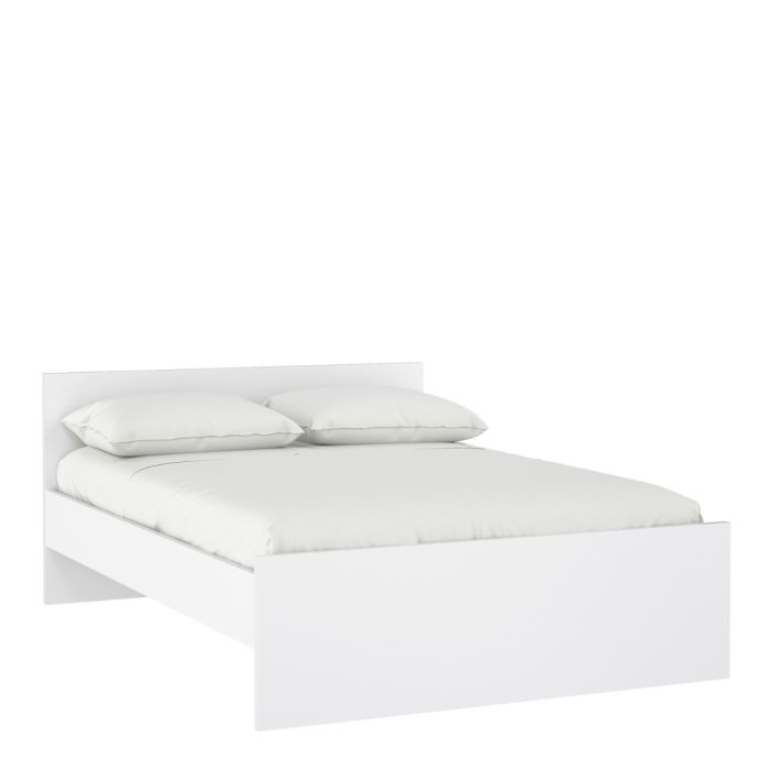 Naia Double Bed Frame 4ft6 (140 x 190cm) in White High Gloss Finish