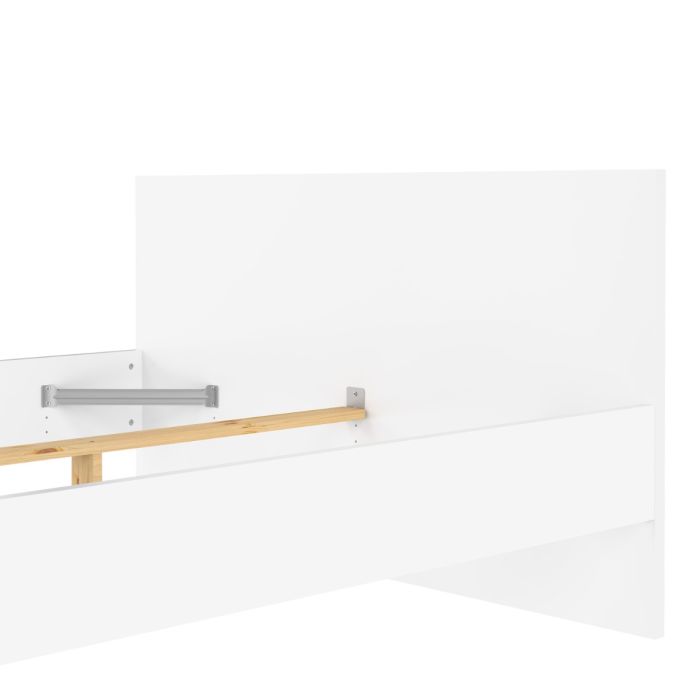 Naia Double Bed Frame 4ft6 (140 x 190cm) in White High Gloss Finish