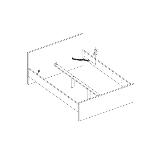 Naia Double Bed Frame 4ft6 (140 x 190cm) in White High Gloss Finish