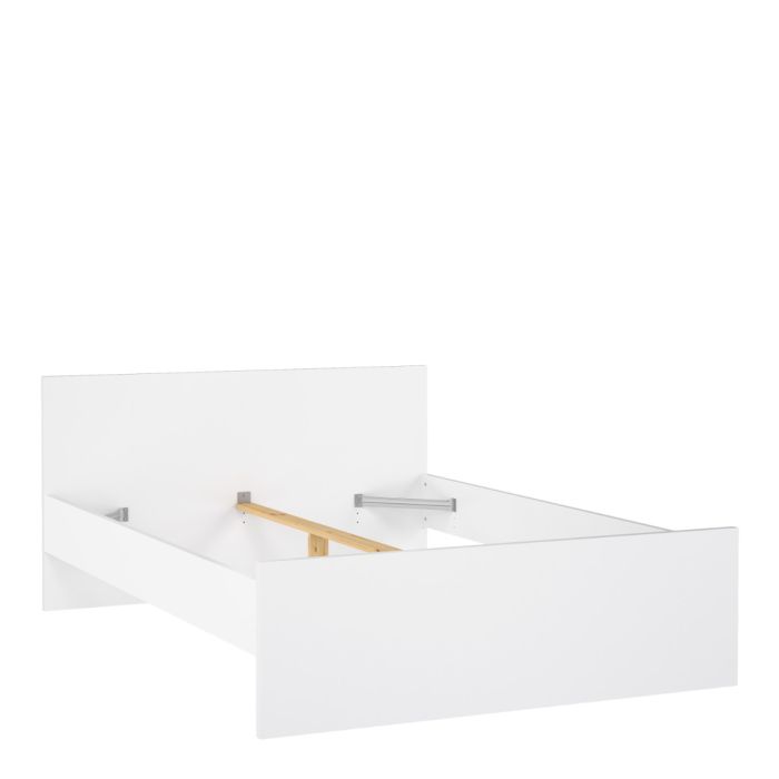 Naia Double Bed Frame 4ft6 (140 x 190cm) in White High Gloss Finish