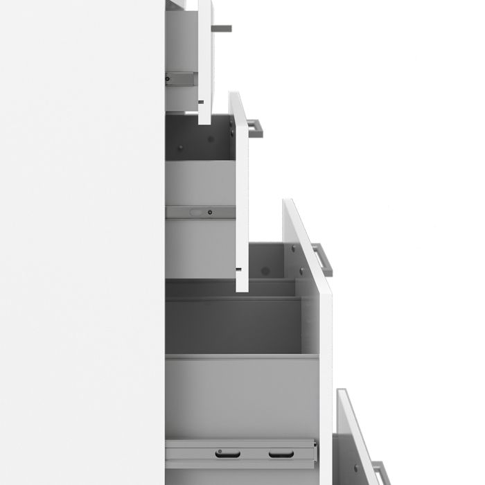Bookcase with 2 Shelves, 2 Drawers & 2 File Drawers in White – Prima Collection