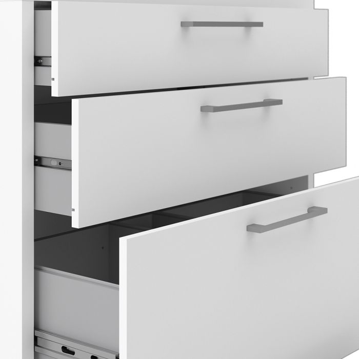 Bookcase with 2 Shelves, 2 Drawers & 2 File Drawers in White – Prima Collection