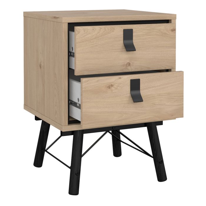 Ry 4 Piece Bedroom Package – 3 Door 3 Drawer Wardrobe, 6 Drawer Double Chest & 2 Drawer Bedside in Jackson Hickory Oak