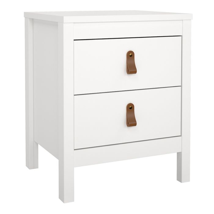Barcelona 3 Piece Bedroom Furniture Package – 2 Drawer Bedside, 5 Drawer Chest & 2 Door Wardrobe in White