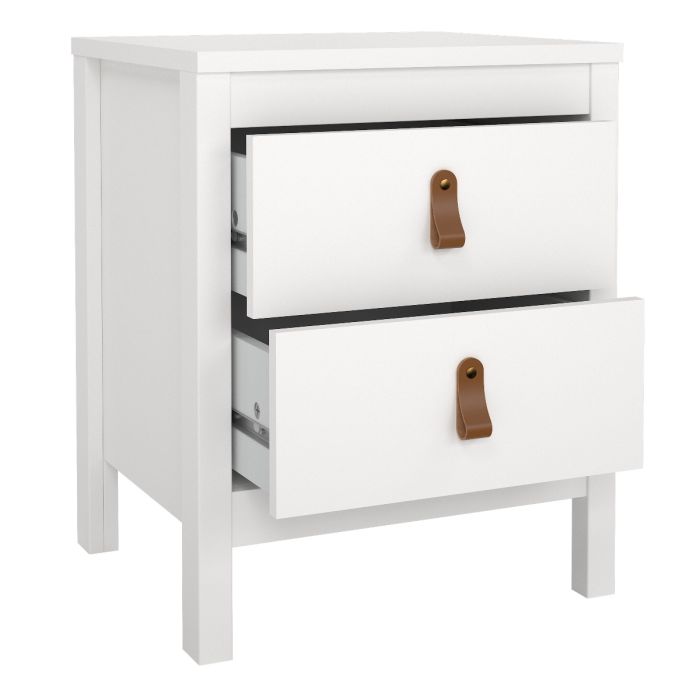 Barcelona 3 Piece Bedroom Furniture Package – 2 Drawer Bedside, 5 Drawer Chest & 2 Door Wardrobe in White