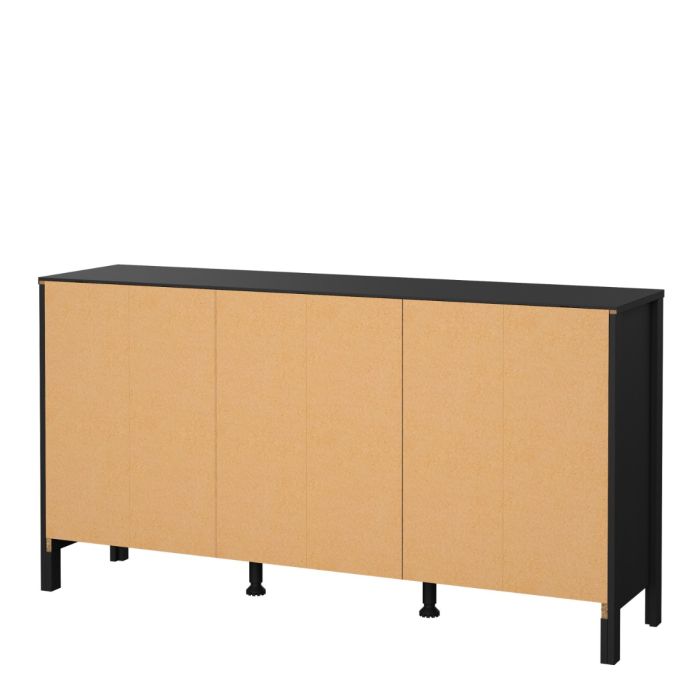 Barcelona Sideboard – Matte Black with 2 Doors & 3 Drawers
