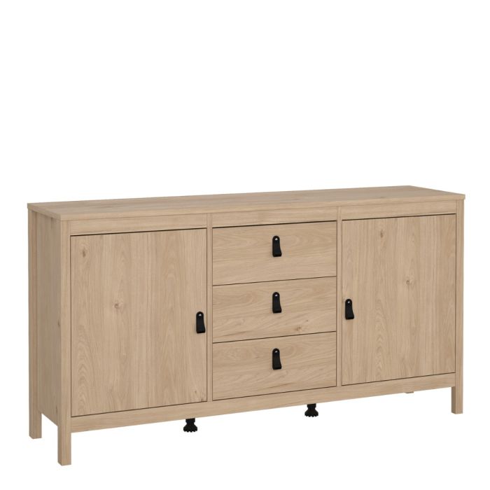 Barcelona Sideboard – Hickory Oak with 2 Doors & 3 Drawers