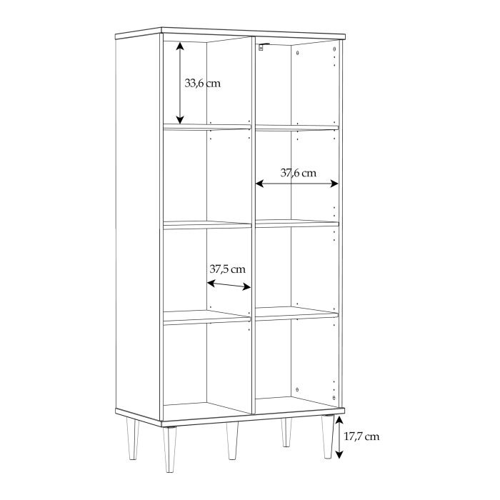 Calasetta Display Cabinet with 2 Doors in Natural Rattan Finish