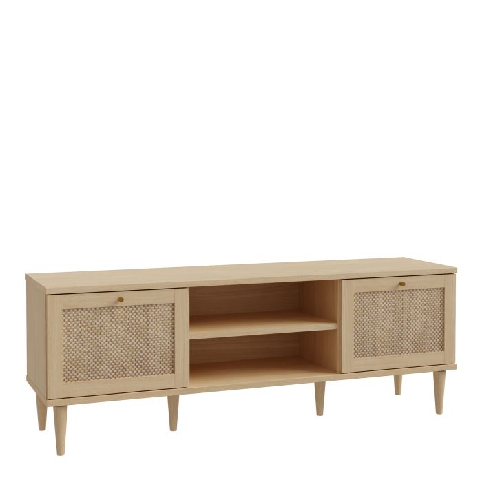Calasetta TV Unit with 2 Doors and 1 Shelf in Natural Rattan Finish
