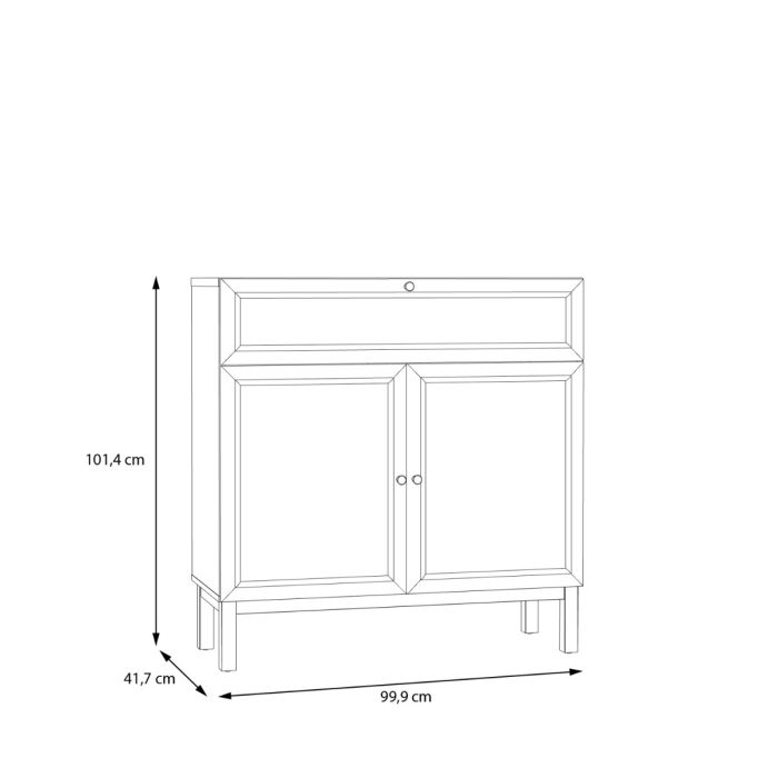 Wensley Console Table with 2 Doors & 1 Drawer in Light Grey and Oak – Modern Hallway Storage