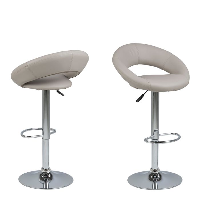 Light Grey Swivel Bar Stool with Open Back – Plump Collection