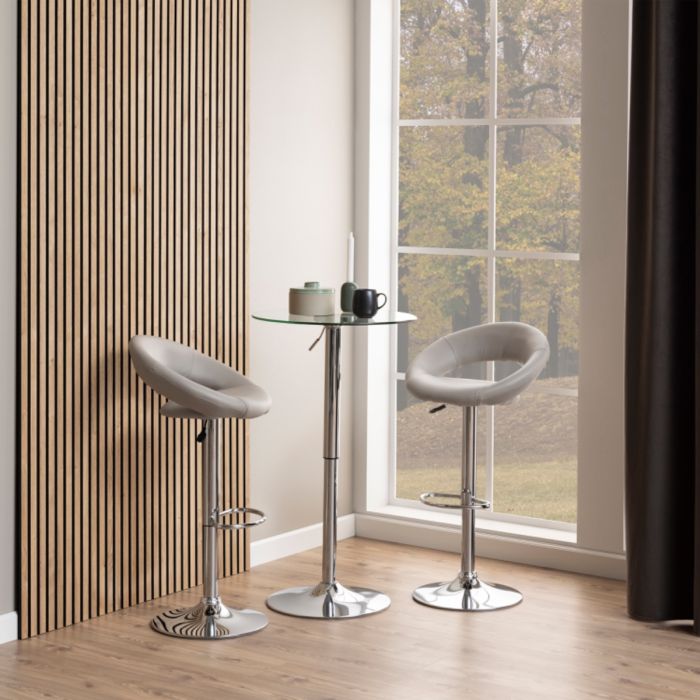 Light Grey Swivel Bar Stool with Open Back – Plump Collection