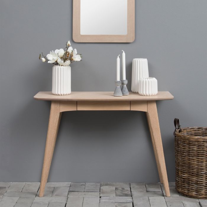 Woodstock 1 Drawer Desk in Oak – Compact Wooden Study & Home Office Table