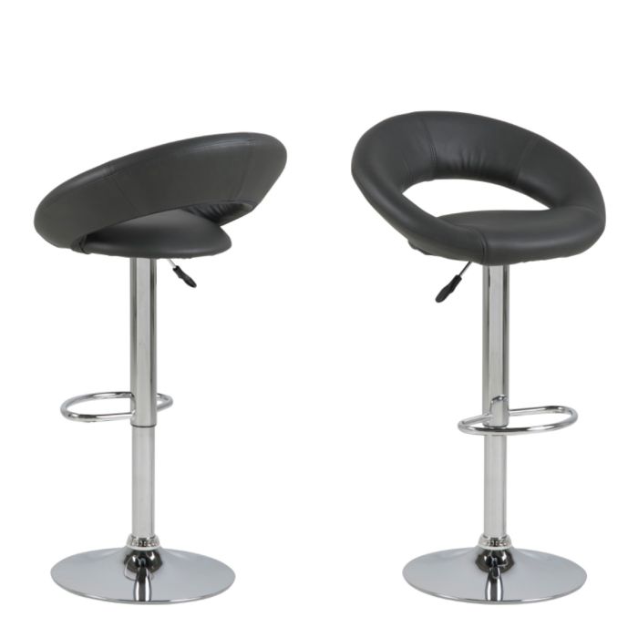 Dark Grey Swivel Bar Stool with Open Back – Plump Collection