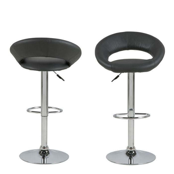Dark Grey Swivel Bar Stool with Open Back – Plump Collection