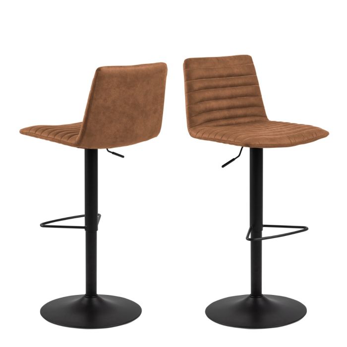 Brown Fabric Bar Stools – Set of 2 – Kimmy Collection