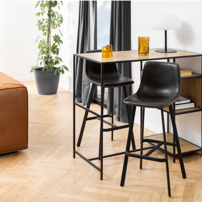 Bar Chairs in Black – Set of 2 – I_Oregon Collection
