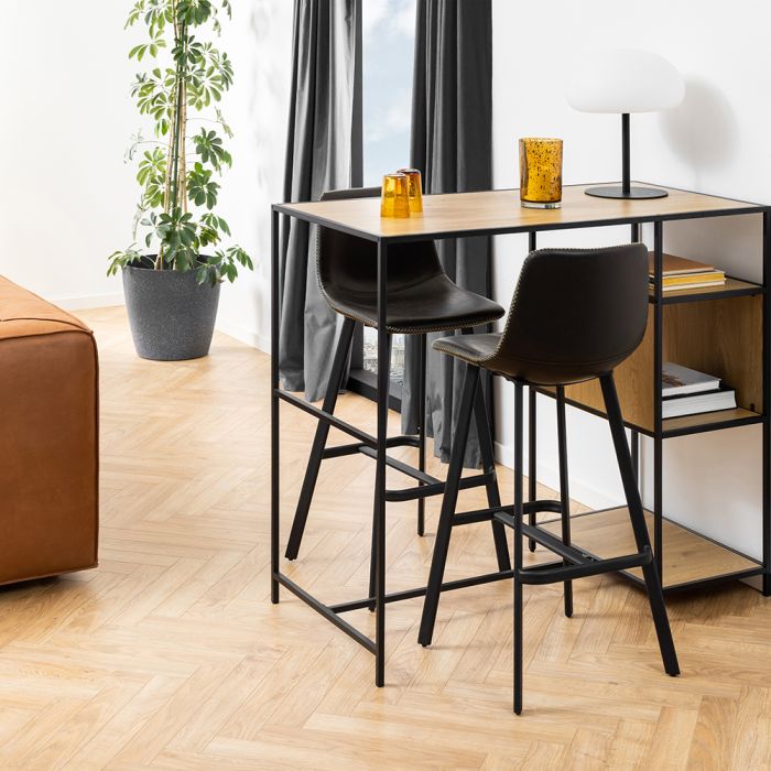 Bar Chairs in Black – Set of 2 – I_Oregon Collection
