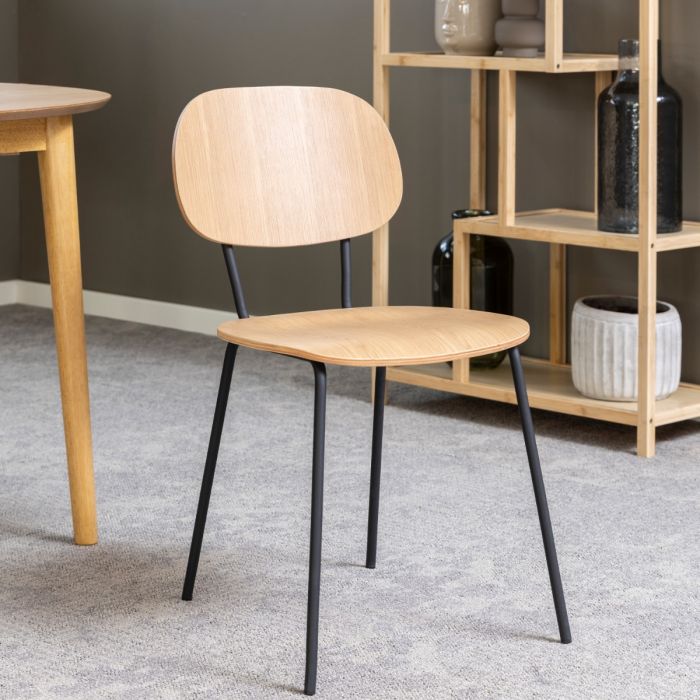 Amira Dining Chair in Oak, Set of 2