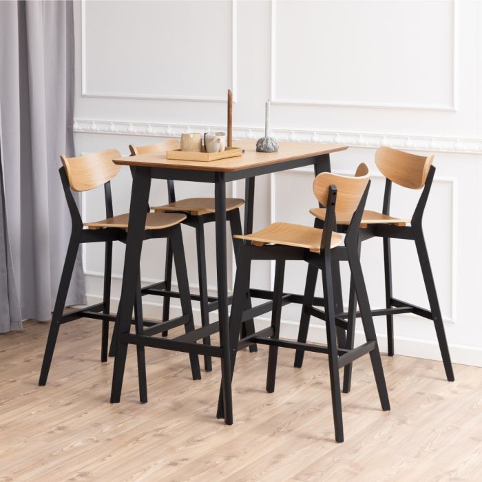 Bar Stools in Black & Oak – Set of 2 – Roxby Collection
