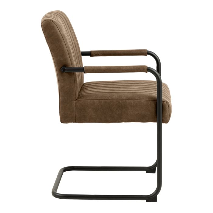 Adele Dining Chairs in Light Brown Fabric – Set of 2