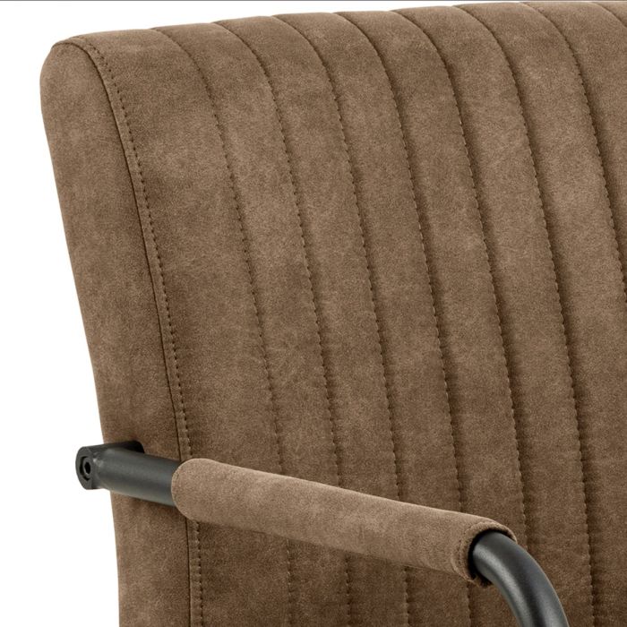 Adele Dining Chairs in Light Brown Fabric – Set of 2