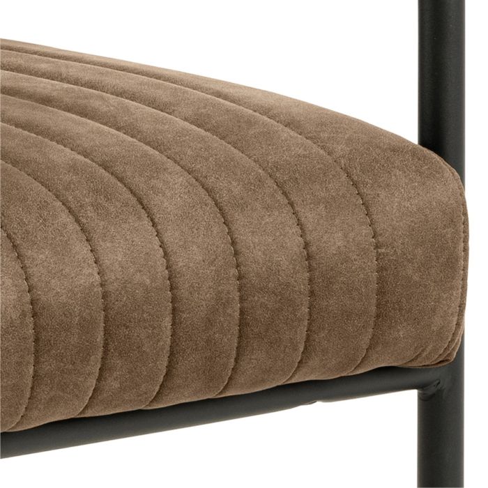 Adele Dining Chairs in Light Brown Fabric – Set of 2