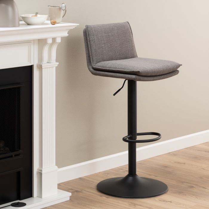 Light Grey-Brown Swivel Bar Stool – Height Adjustable – Flynn Collection