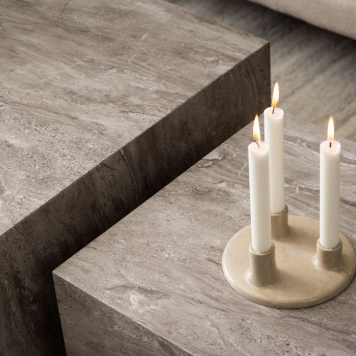 Dice Coffee Table Set in Grey Marble Effect Finish