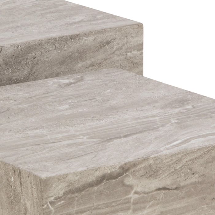 Dice Coffee Table Set in Grey Marble Effect Finish