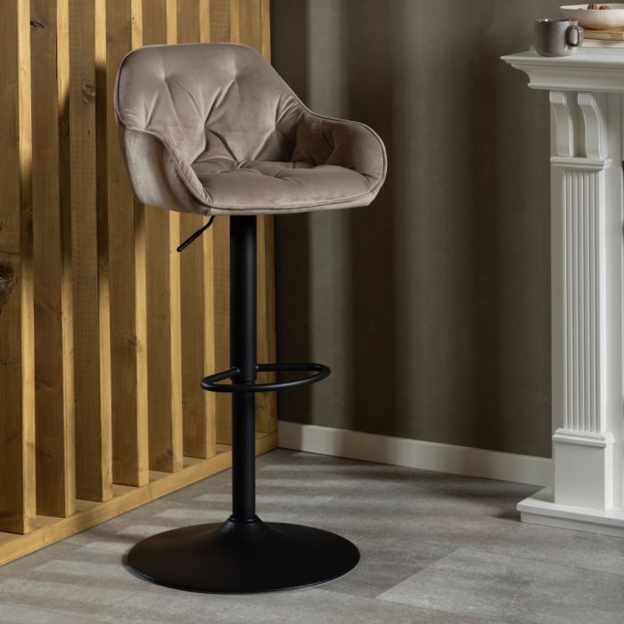 Beige Swivel Bar Stools – Height Adjustable – Set of 2 – Brooke Collection