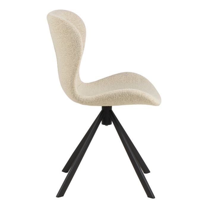 Batilda Swivel Dining Chairs in Cream Fabric – Set of 2