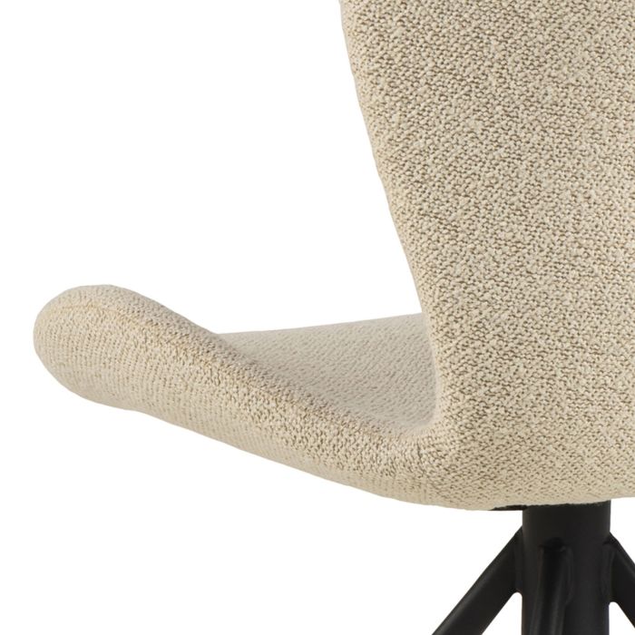 Batilda Swivel Dining Chairs in Cream Fabric – Set of 2