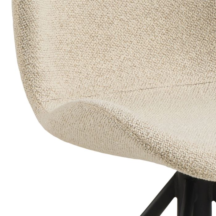 Batilda Swivel Dining Chairs in Cream Fabric – Set of 2