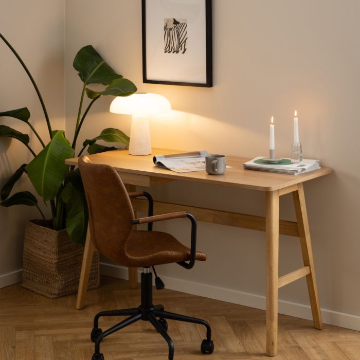 Barnett Desk in Oak – Modern Wooden Home Office & Study Table