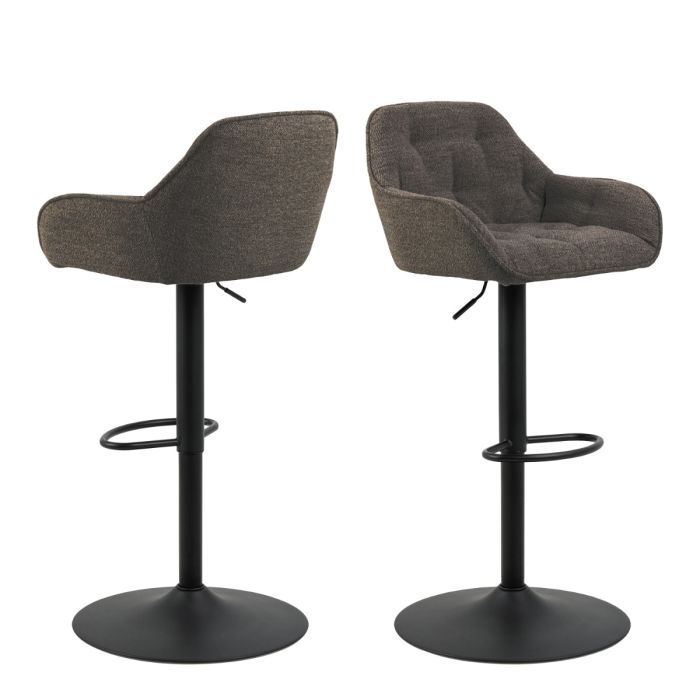 Taupe Swivel Bar Stools – Height Adjustable – Set of 2 – Brooke Collection