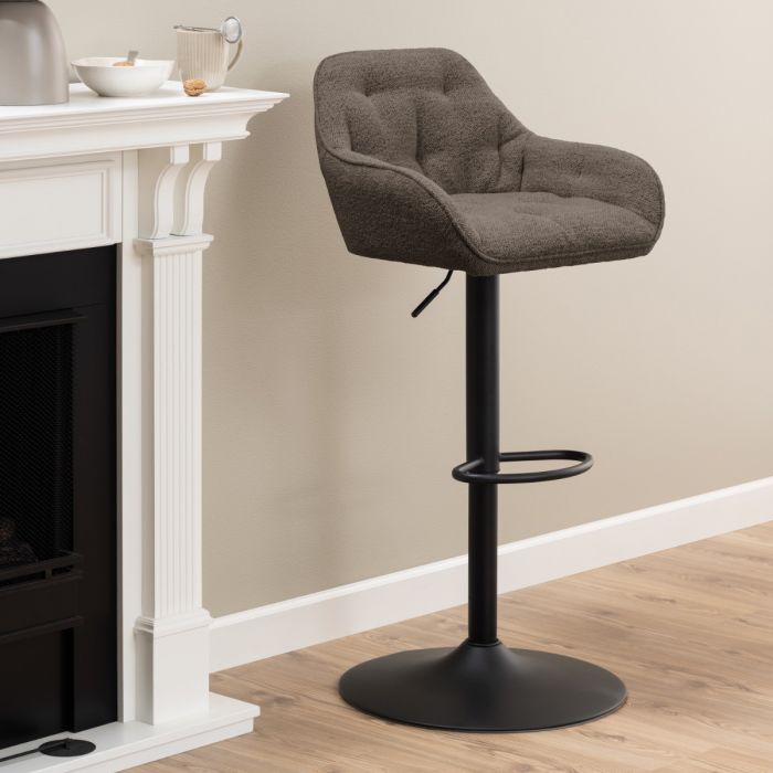 Taupe Swivel Bar Stools – Height Adjustable – Set of 2 – Brooke Collection