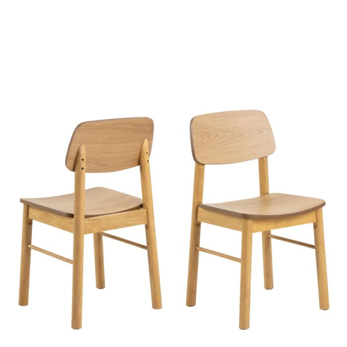 Barlow Dining Chair in Matt Oak, Set of 2