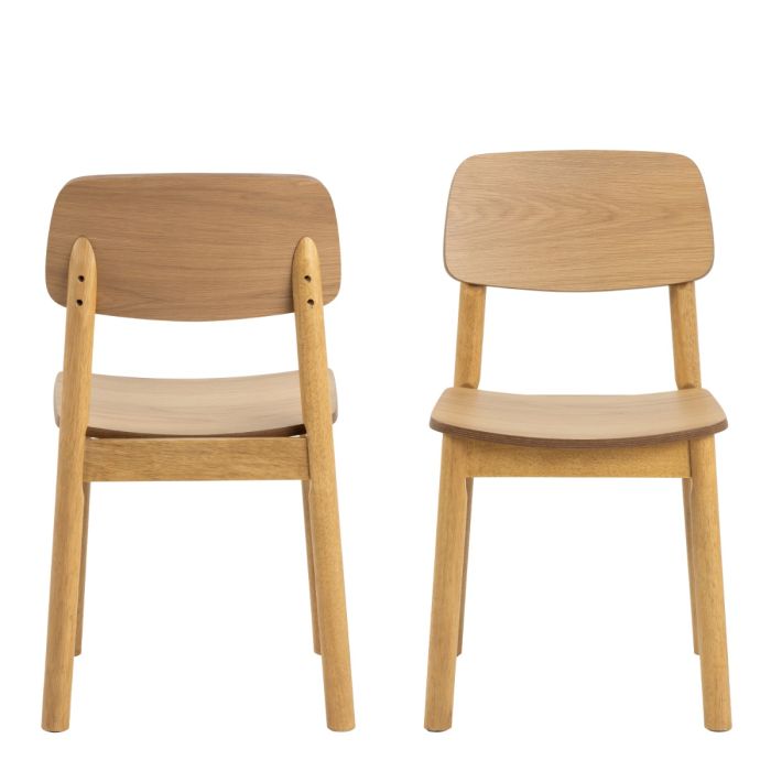 Barlow Dining Chair in Matt Oak, Set of 2