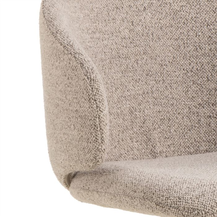 Ella Swivel Dining Chair in Beige Fabric Upholstery