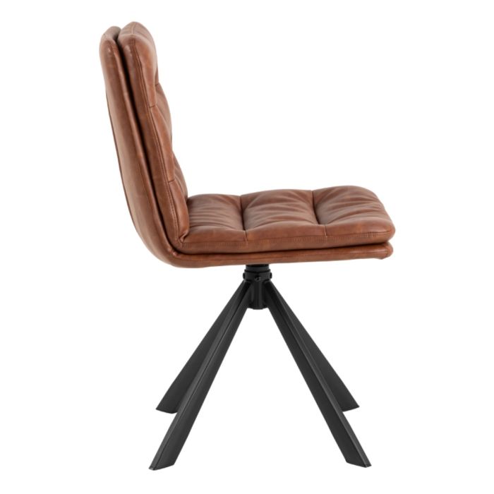 Dean Brandy PU Swivel Dining Chairs – Set of 2