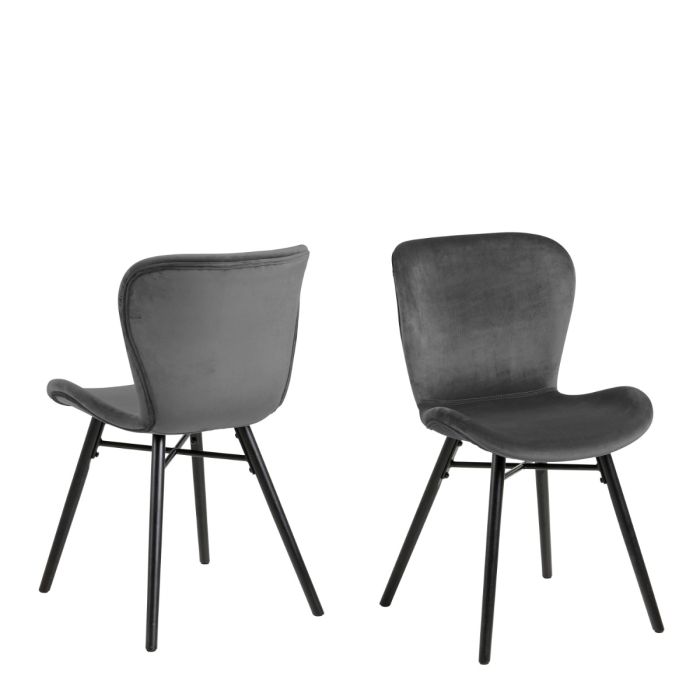 Batilda Dining Chair in Dark Grey, Set of 2
