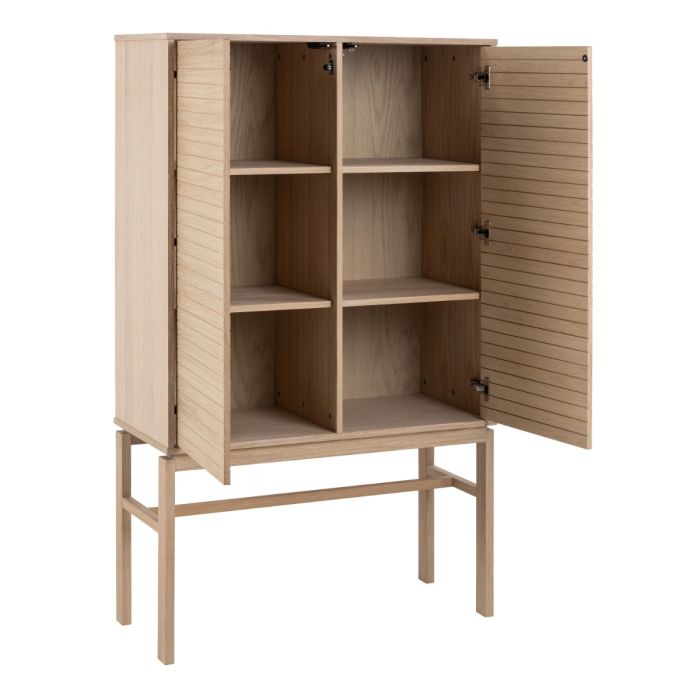 Cabinet with 2 Doors & 4 Shelves in White Oak – Linley Collection