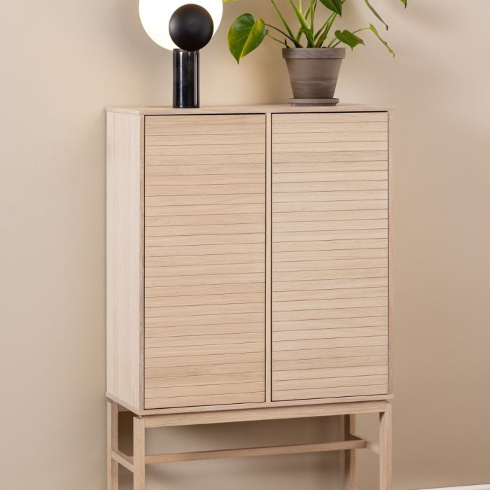 Cabinet with 2 Doors & 4 Shelves in White Oak – Linley Collection