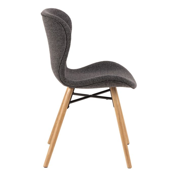 Batilda Dining Chairs with Grey Fabric and Oak Set of 2