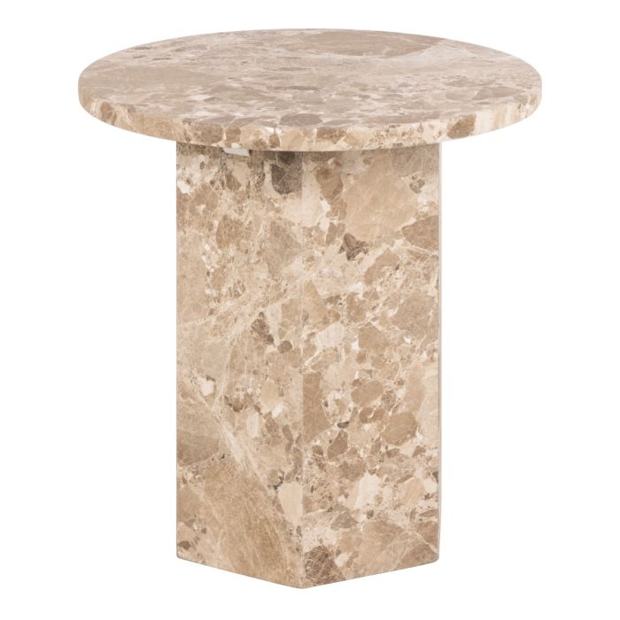 Side Table in Brown Marble 50x50cm – Naxos Collection