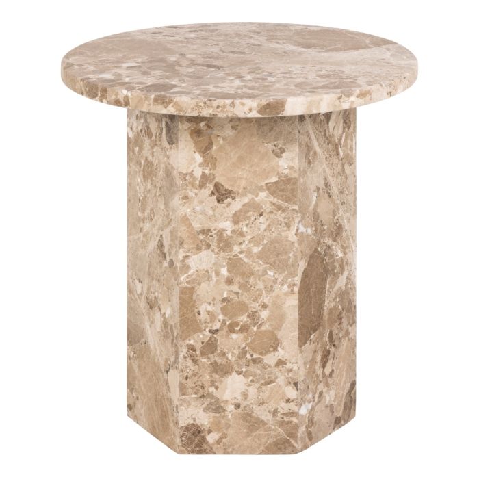 Side Table in Brown Marble 50x50cm – Naxos Collection