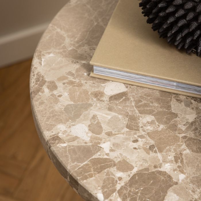 Side Table in Brown Marble 50x50cm – Naxos Collection