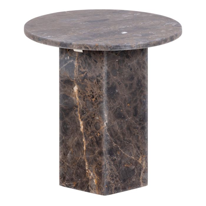 Round Side Table in Marron Marble – Naxos Collection